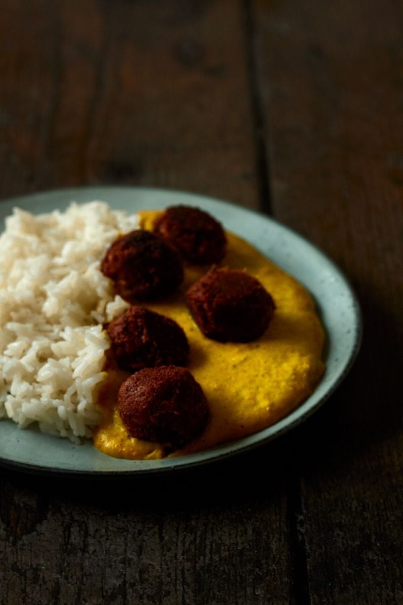 Boller i karry vegetar